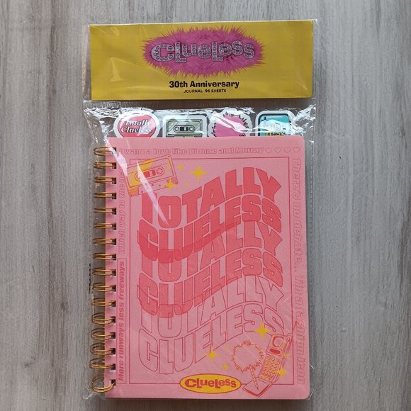 Clueless Spiral Bound Tabbed Notebook Lined 96 Sheets Pink Gold 30th Anniversary - Picture 1 of 10